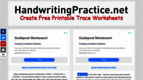 What Handwritingpractice.net website looked like in 2020 (3 years ago)