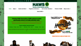 What Hawspets.org website looked like in 2020 (3 years ago)