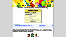 What Howmanydaysuntilmybirthday.com website looked like in 2020 (3 years ago)