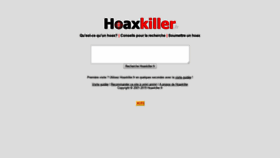 What Hoaxkiller.fr website looked like in 2020 (3 years ago)