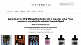 What Homeandbodyco.com website looked like in 2020 (3 years ago)