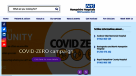 What Hampshirehospitals.nhs.uk website looked like in 2020 (3 years ago)