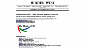 What Hiddenwiki.me website looked like in 2020 (3 years ago)