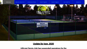 What Hillcresttennisclub.ca website looked like in 2020 (3 years ago)