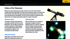 What Historyoftelescope.com website looked like in 2020 (3 years ago)