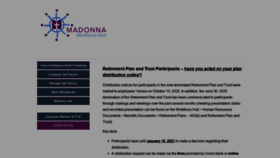 What Hub.madonna.org website looked like in 2020 (3 years ago)