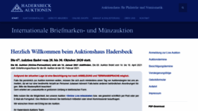 What Hadersbeck-auktionen.com website looked like in 2020 (3 years ago)