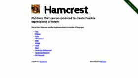 What Hamcrest.org website looked like in 2020 (3 years ago)