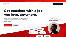 What Hired.com website looked like in 2021 (3 years ago)