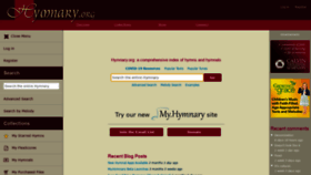 What Hymnary.org website looked like in 2021 (3 years ago)