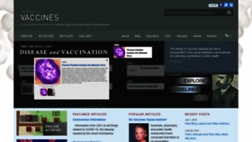 What Historyofvaccines.org website looked like in 2021 (3 years ago)