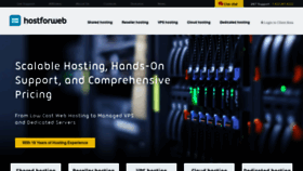 What Hostforweb.com website looked like in 2021 (4 years ago)
