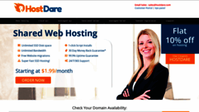 What Hostdare.com website looked like in 2021 (3 years ago)