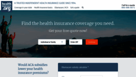 What Healthinsurance.org website looked like in 2021 (3 years ago)