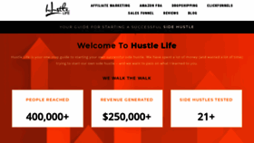 What Hustlelife.net website looked like in 2021 (3 years ago)