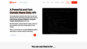 What Host.io website looked like in 2021 (4 years ago)