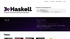 What Haskell.org website looked like in 2021 (3 years ago)