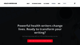What Healthwriterhub.com website looked like in 2021 (3 years ago)