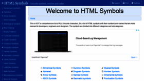 What Htmlsymbols.xyz website looked like in 2021 (3 years ago)