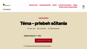 What Humanisti.sk website looked like in 2021 (3 years ago)