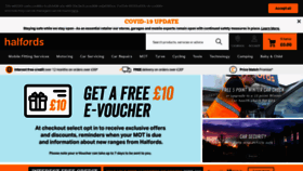 What Halfords.com website looked like in 2021 (3 years ago)