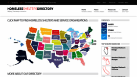 What Homelessshelterdirectory.org website looked like in 2021 (4 years ago)