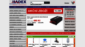 What Hadex.cz website looked like in 2021 (2 years ago)