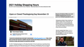 What Holidayshoppinghours.com website looked like in 2021 (2 years ago)