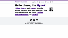 What Hynek.me website looked like in 2021 (2 years ago)