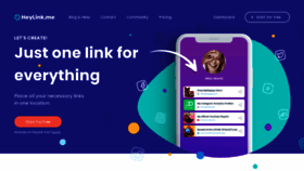 What Heylink.me website looked like in 2022 (4 years ago)