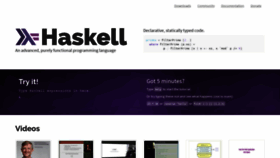 What Haskell.org website looked like in 2022 (2 years ago)