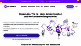 What Hexomatic.com website looked like in 2022 (2 years ago)