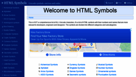 What Htmlsymbols.xyz website looked like in 2022 (2 years ago)