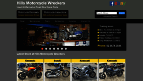 What Hillsmotorcyclewreckers.com.au website looked like in 2022 (2 years ago)