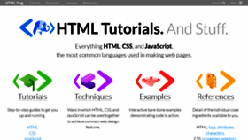 What Htmldog.com website looked like in 2022 (1 year ago)