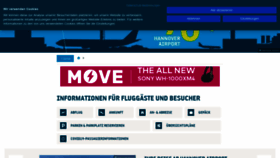 What Hannover-airport.de website looked like in 2022 (1 year ago)