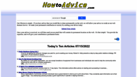 What Howtoadvice.com website looked like in 2022 (1 year ago)