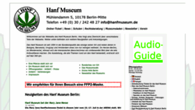 What Hanfmuseum.de website looked like in 2022 (1 year ago)