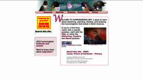 What Hummingbirds.net website looked like in 2022 (1 year ago)
