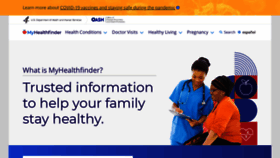 What Healthfinder.gov website looked like in 2022 (1 year ago)