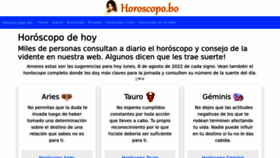 What Horoscopo.bo website looked like in 2022 (1 year ago)