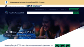 What Healthypeople.gov website looked like in 2022 (1 year ago)