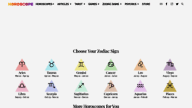 What Horoscope.com website looked like in 2022 (1 year ago)