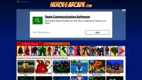What Heroesarcade.com website looked like in 2022 (1 year ago)