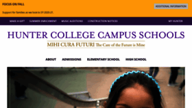 What Hunterschools.org website looked like in 2023 (1 year ago)