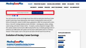 What Hockeyzoneplus.com website looked like in 2023 (1 year ago)