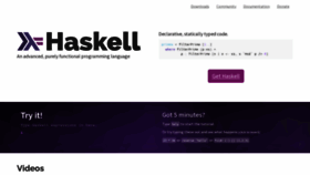 What Haskell.org website looked like in 2023 (1 year ago)