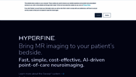 What Hyperfine.io website looked like in 2023 (1 year ago)