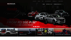 What Honda.co.za website looked like in 2023 (2 years ago)