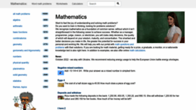 What Hackmath.net website looked like in 2023 (1 year ago)